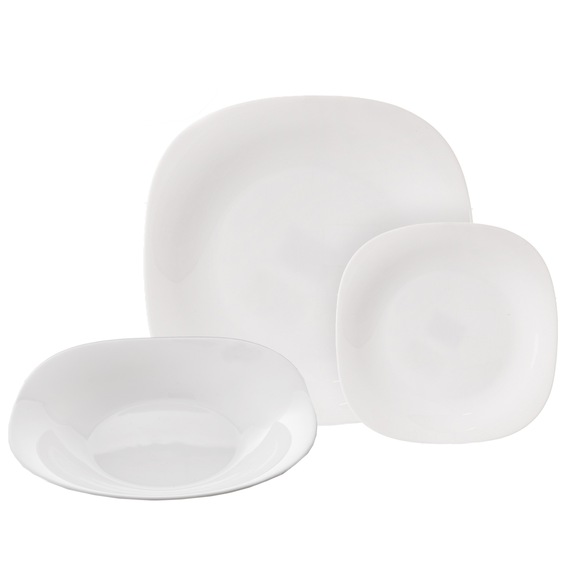 Sada jídelní opál. sklo LUNA hranatá 18 ks, náhr. 129559