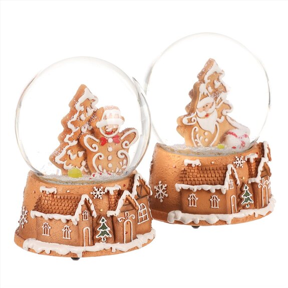 Sněžítko na perníkových domcích - polyresin, mix 2 druhů