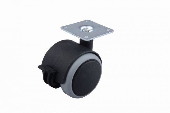 Kolečko N/A pogumované s brzdou 50 mm černé