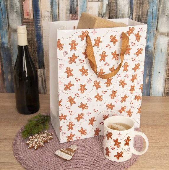 Taška papír dárková PERNÍČEK 26x12x32 cm