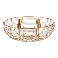 Svícen kovový - adventní, konstrukce ve tvaru mísy, zlatý.