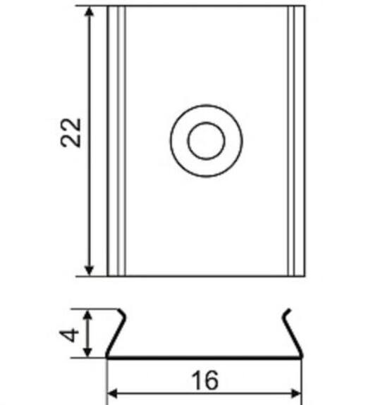 Montážní úchyt U kulatý otvor, nerez ocel, ks