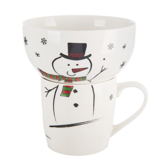 Hrnek+miska porc. SNĚHULÁK 0,35 l set