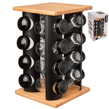 Kořenka sklo/UH 16 ks+stojan dřevo/kov BLACK