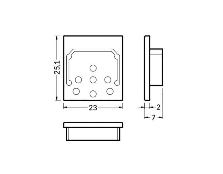 Koncovka WIRELI LINEA20 šedá, pár
