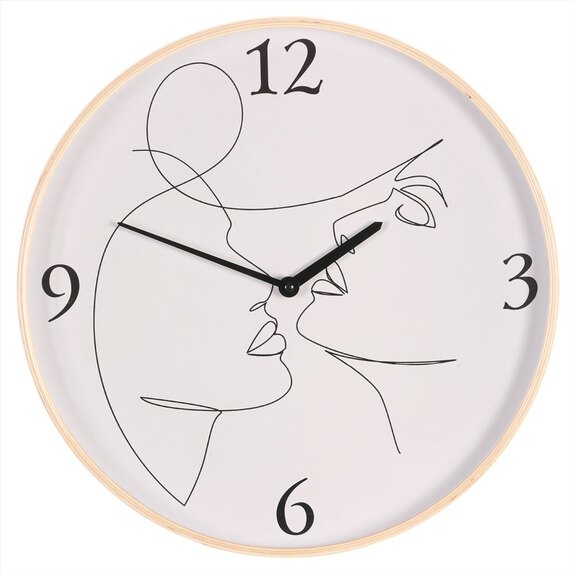 Hodiny nástěnné, MDF s dřevěným rámem, 40cm.