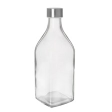 Láhev sklo/kov víčko 1,1 l hranatá