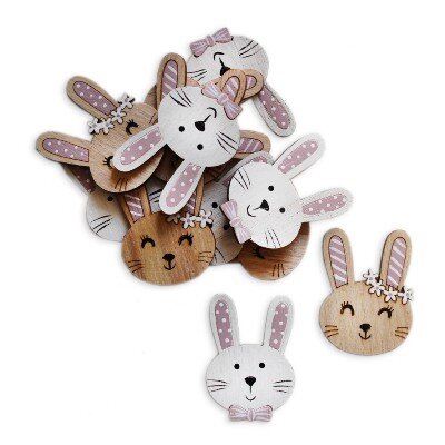 Zajíc přízdoba dřevo 12ks/4,5cm