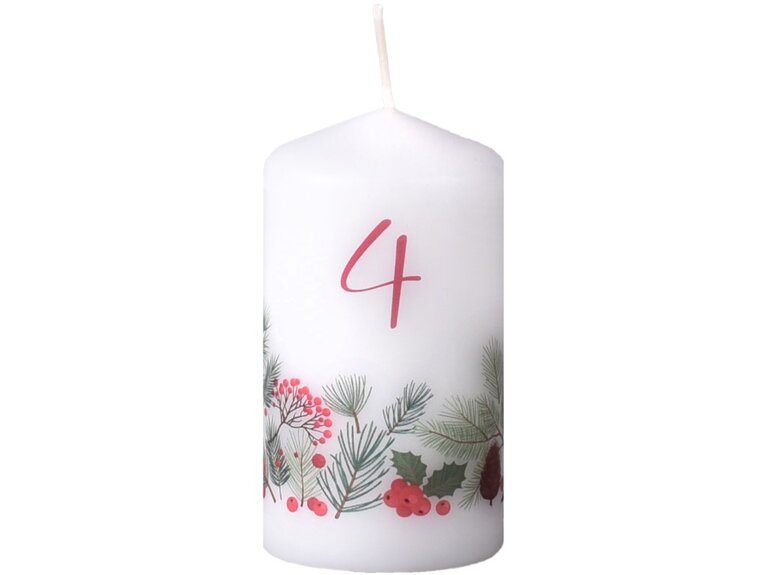 Emocio Válec 5ks 50x90 mm adventní čísla Šťastné a Veselé, svíčky