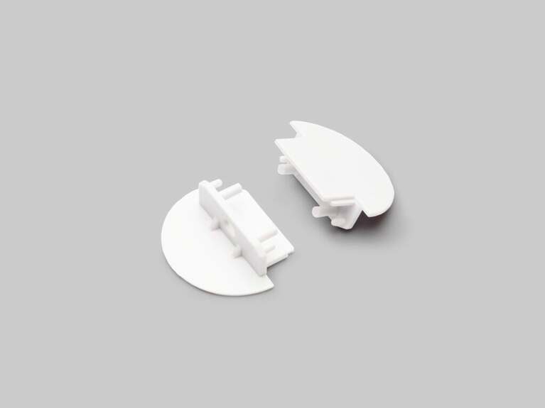 Koncovka WIRELI GROOVE14 bílá půlkulatá, pár