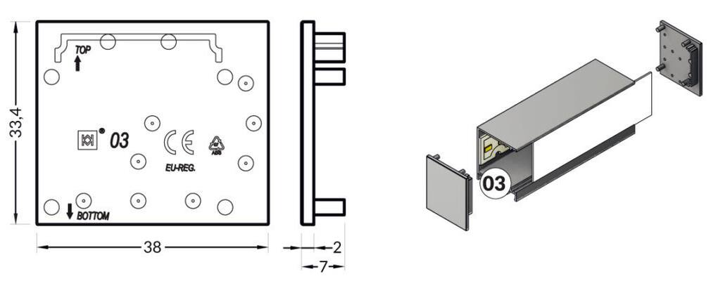Koncovka WIRELI VARIO30-03 šedá, pár