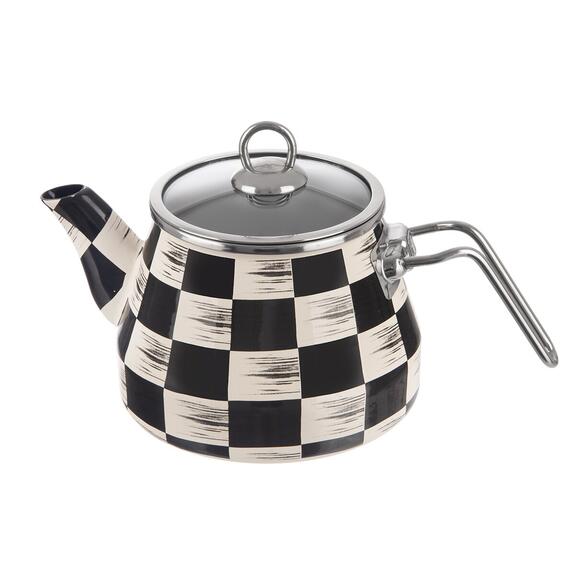 Čajník smalt ŠACHOVNICE Lem 2 l