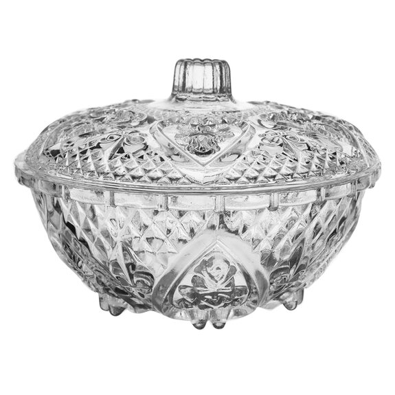 Cukřenka sklo s víkem pr. 13 cm