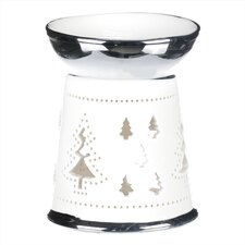 Aroma lampa, porcelánová. Stříbrno-bílá barva.