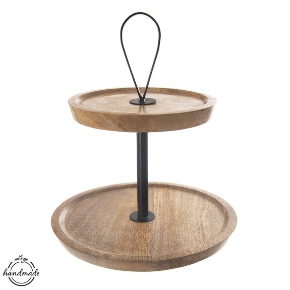 Stojan dřevo/kov MANGO 2 patra