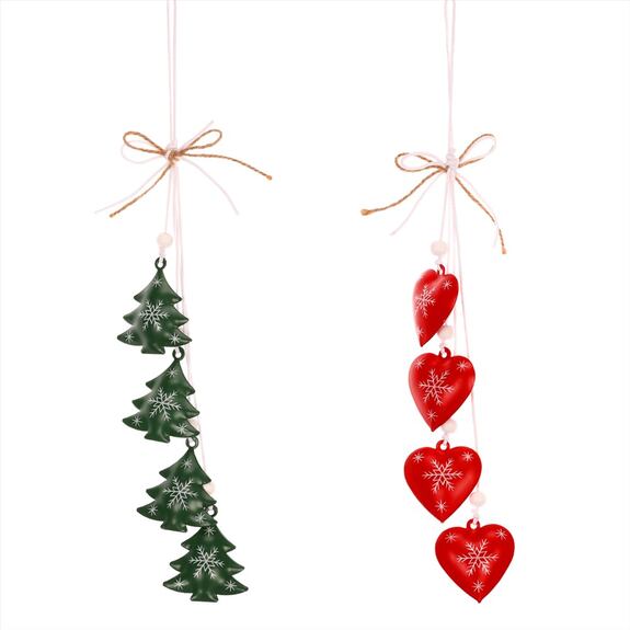 Girlanda z kovových ozdob, mix tvarů a barev