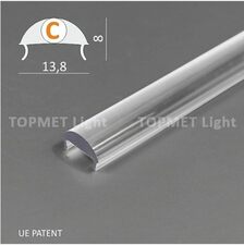 Difuzor WIRELI C ČOČKA 60° KLIP ČIRÝ, 2m (metráž)