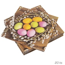 Ubrousek papír vajíčka v hnízdě 20 ks 33x33 cm