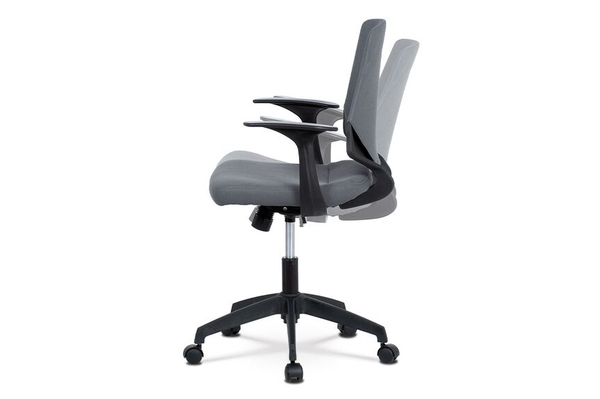 Juniorská kancelářská židle KA-R204 BLUE-modrá látka, černý PP, houpací mechanismus