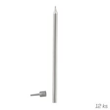 Svíčka dortová 12 ks 12,5 cm stříbrná, náhr. 822262