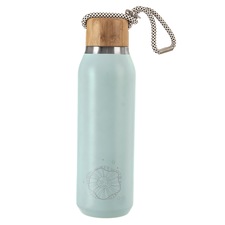 Termoláhev nerez/bambus KVĚT 0,6 l sv. modrá