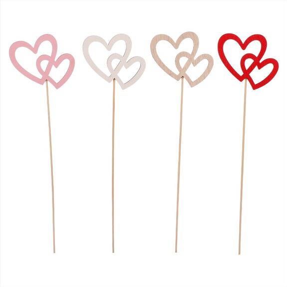 Srdíčko na zápichu, mix 4 barev.