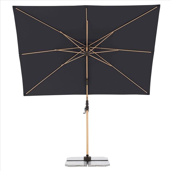 ALU WOOD 220 x 300 cm - výkyvný zahradní slunečník s boční tyčí s ULTRA UV ochranou