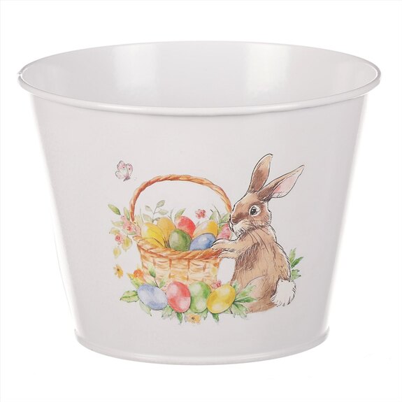 Kovový obal na květiny s velikonočním designem OK6370-L