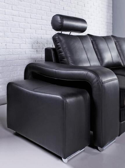 Kožená sedací souprava Endy pravá černá