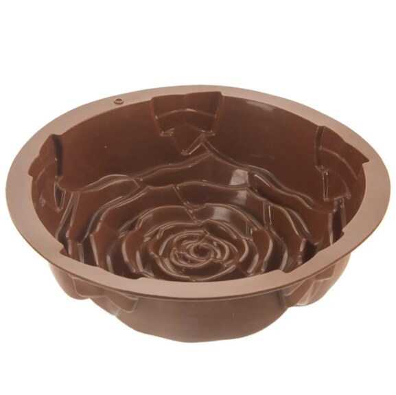 Forma silikon bábovka růže pr. 25 cm hnědá