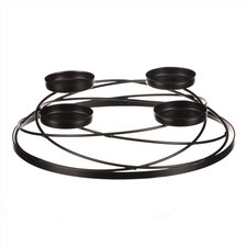 Svícen kovový - adventní, barva černá.