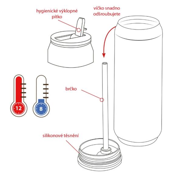 Termoska-plechovka nerez 0,7 l zlatá/černá