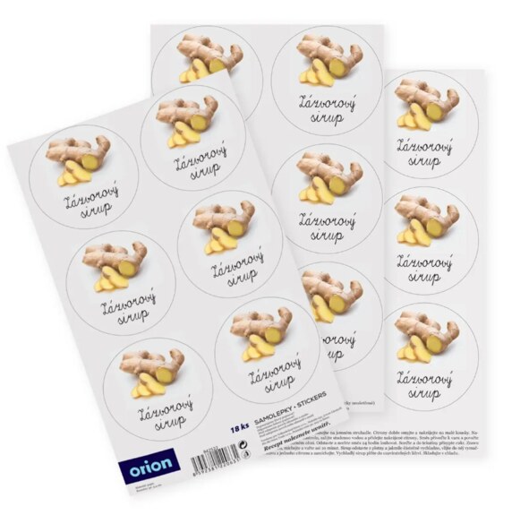 Samolepky na láhve Zázvorový sirup 18 CZ