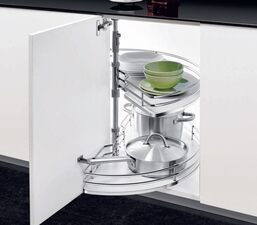 Karusel 180° Elegance, plné dno, 750x400x570-710 mm, chrom