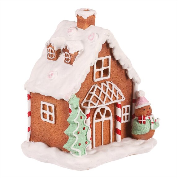 Perníkový domeček - zdobený, polyresin, LED osvětlení uvnitř