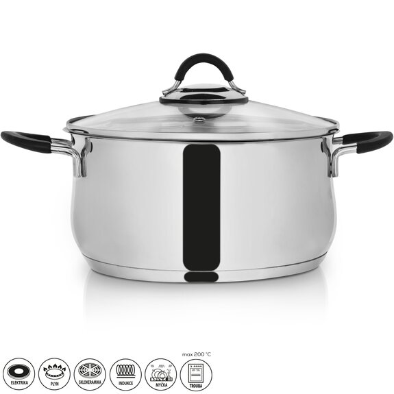 Kastrol nerez DALIE 1 l poklice sklo