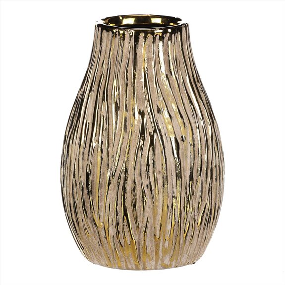 Obal keramický - tvar baňky, barva zlatá