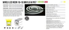 LED NEON 16x16 MM WIRELI WW 754lm 9,6W 0,8A 12V (bílá teplá)