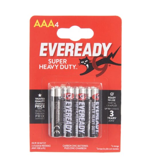 Baterie zinková mikrotužka Eveready AAA 1,5 V 4 ks
