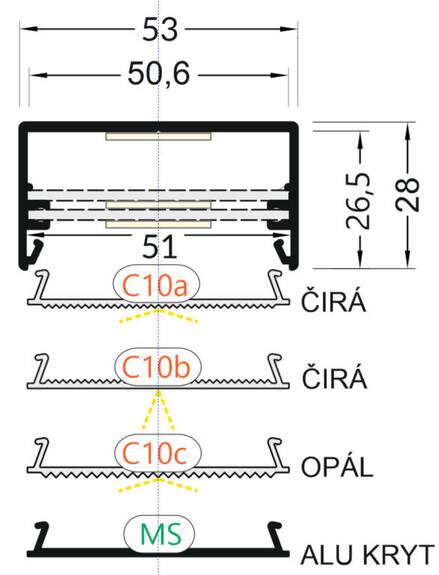 Profil WIRELI LOWI PH/ hliník anoda 2m