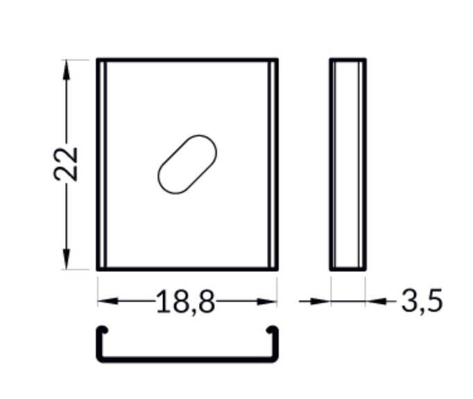 Montážní úchyt Y oválný otvor, nerez ocel, pár