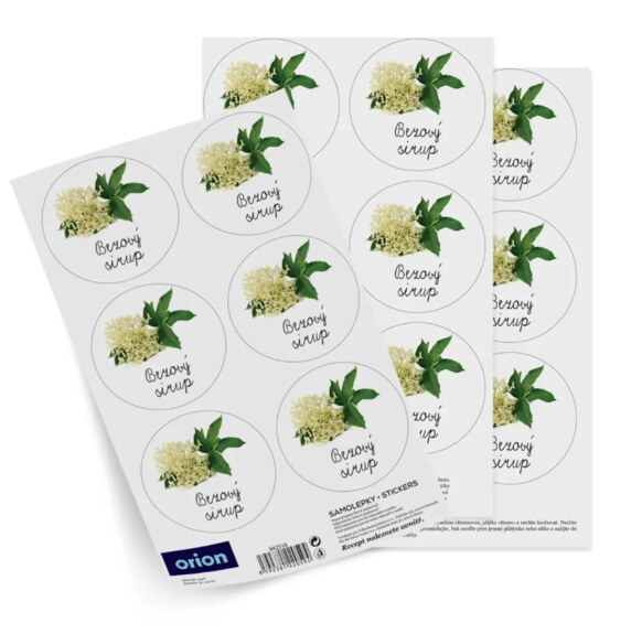 Samolepky na láhve Bezový sirup 18 CZ