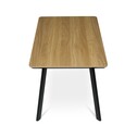 Stůl jídelní 140x80 cm, MDF deska, Melamine dekor dub, kov, černý lak