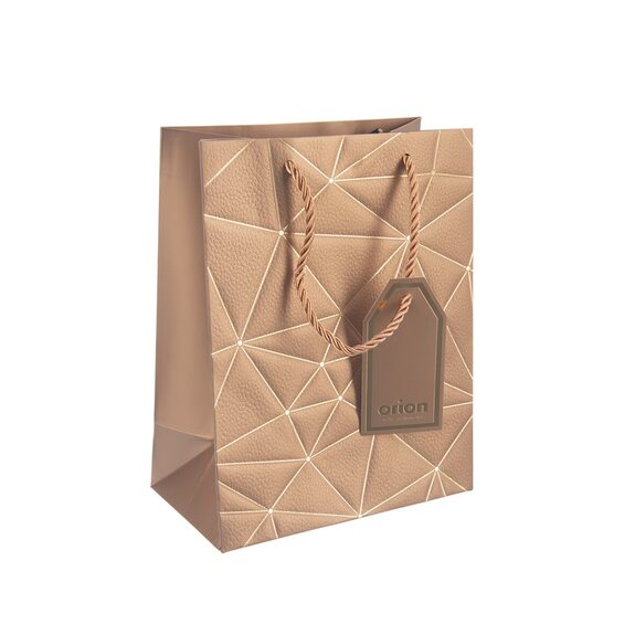 Taška papír dárková mřížka 18x10x23 cm zlatá