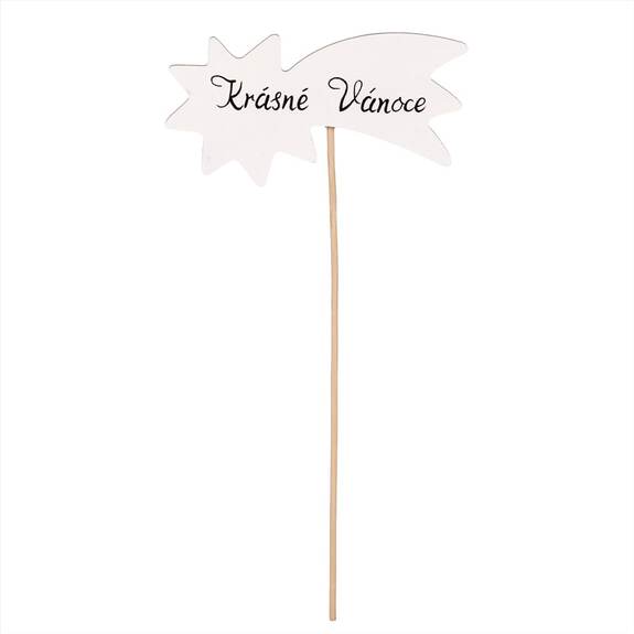 Zápich "Krásné Vánoce", barva bílá. V sáčku 12ks.