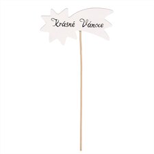 Zápich "Krásné Vánoce", barva bílá. V sáčku 12ks.