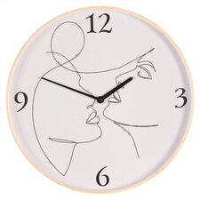 Hodiny nástěnné, MDF s dřevěným rámem, 40cm.