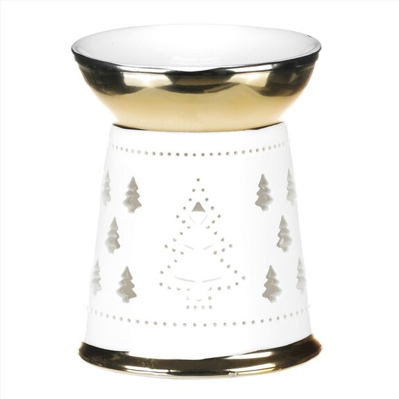 Aroma lampa, porcelánová. Zlato-bílá barva.