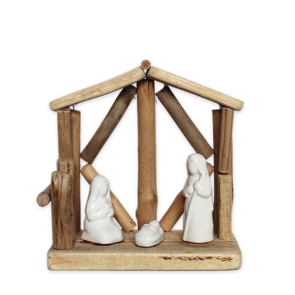 Betlém dřevo/keramika V16cm