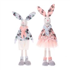 Zajíc a zaječice stojící, látková dekorace. Mix 2 druhů ZM9000